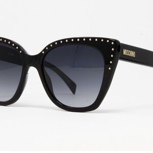 Moschino Black Sunglasses with Gold Studs